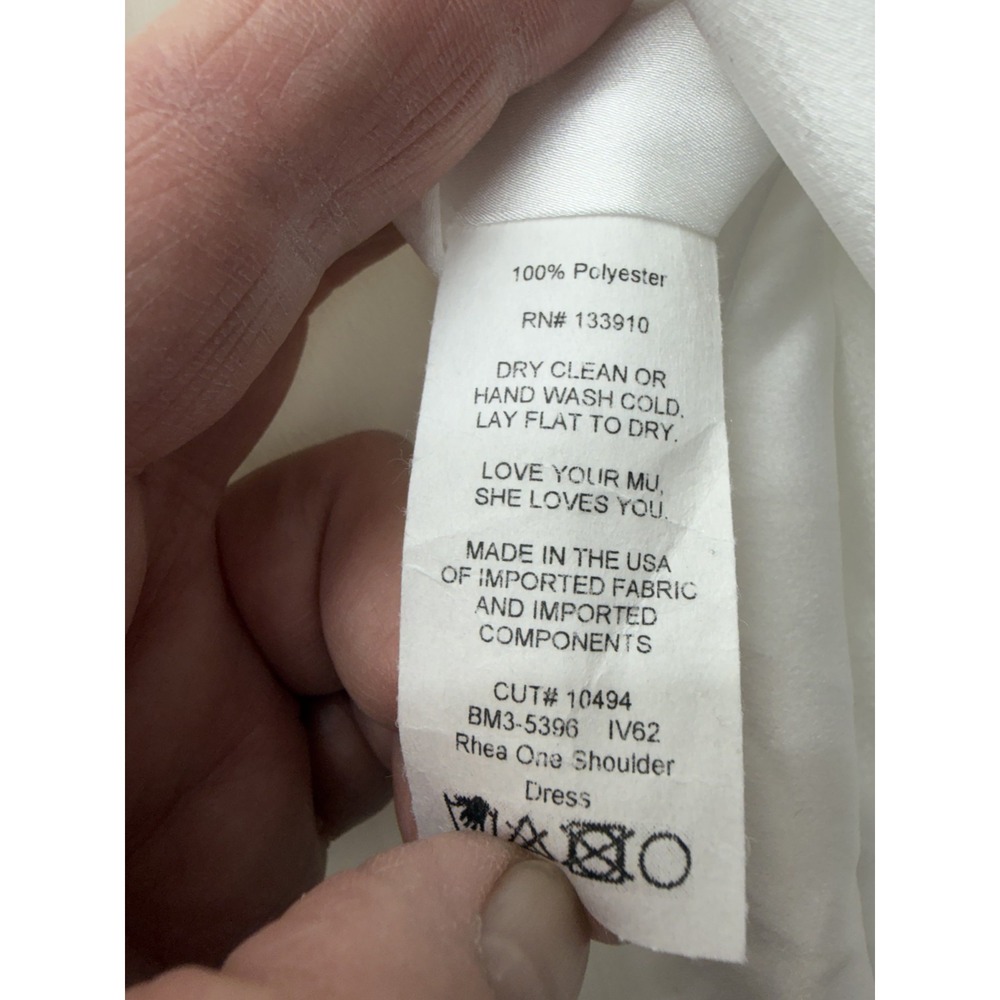 Show Me Your MuMu‎ Dress Womens Medium White Rhea One Shoulder Hi-Low Wedding - Picture 9 of 10